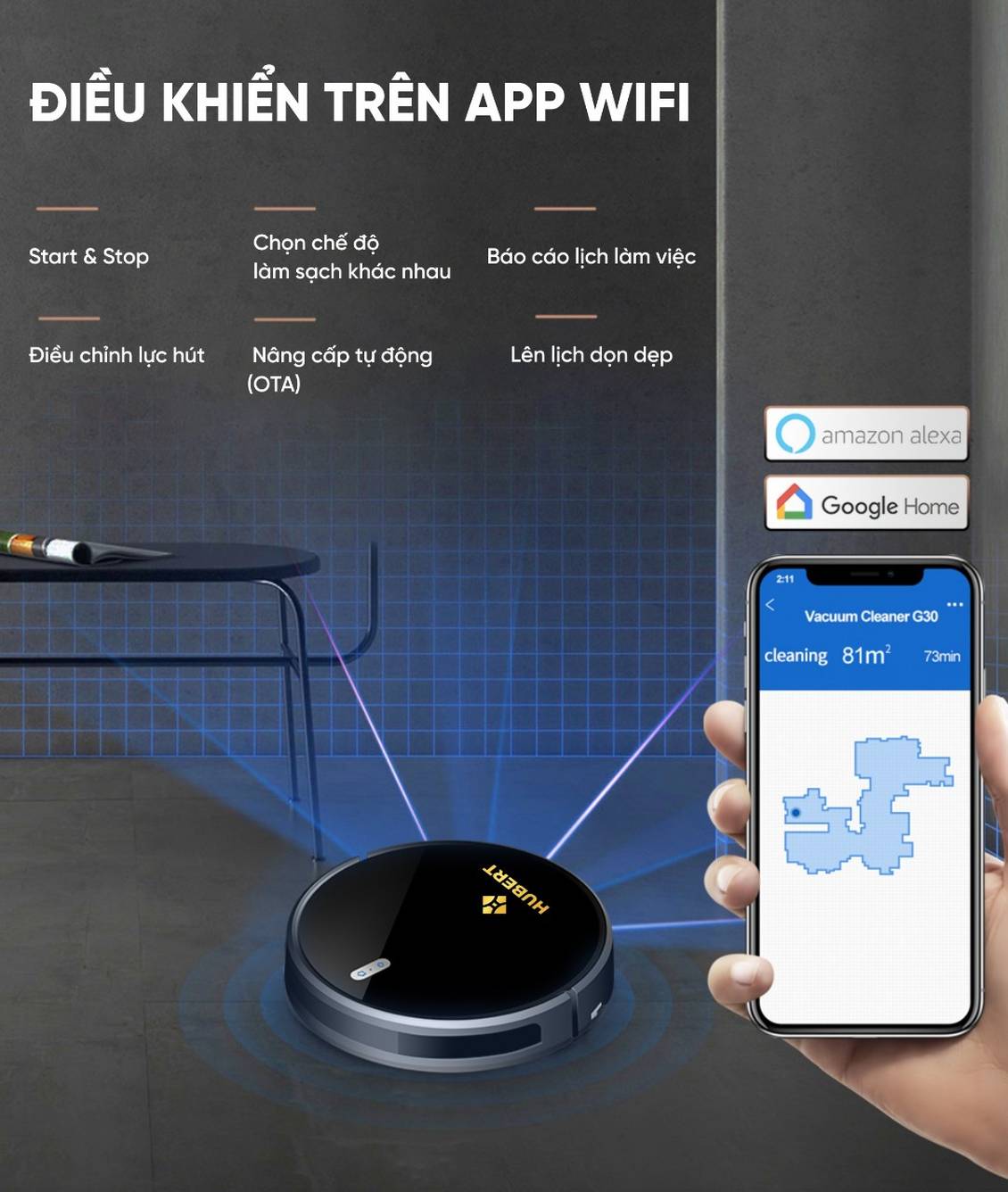 Robot hút bụi Hubert HB-A68-plus /Hình số 3